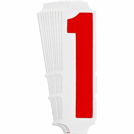 Brady Quik-Align 5160 Series Polyester 4 in Lbl Legend: 1 Red 10PK 5160P-1